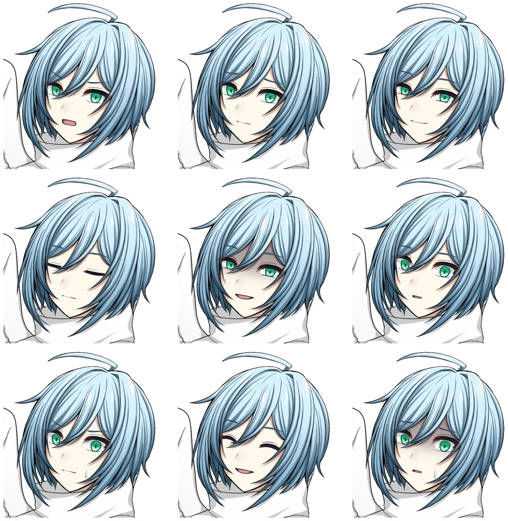 【色差分あり】白い翼を持った子【表情差分10種+シルエット2種】