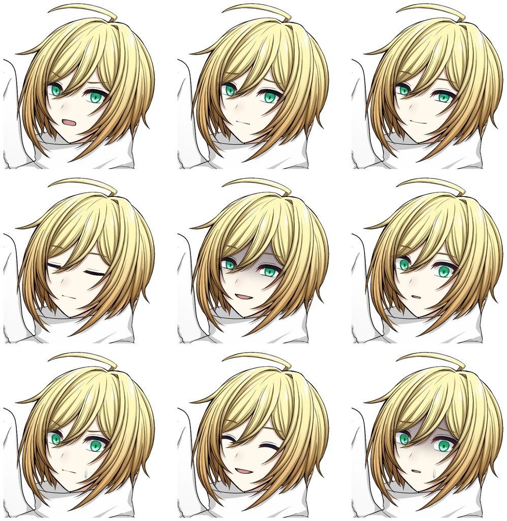 【色差分あり】白い翼を持った子【表情差分10種+シルエット2種】