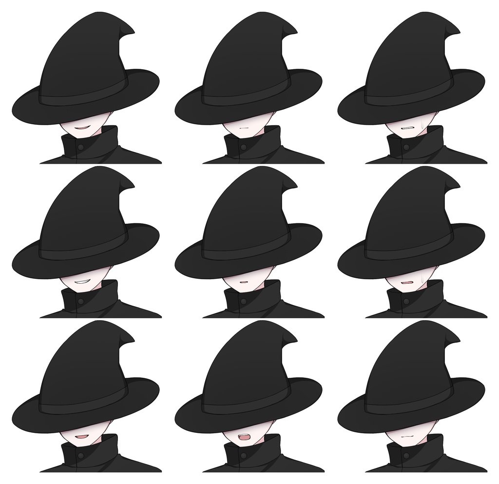 怪しげな魔法使い【表情差分10種+シルエット2種】