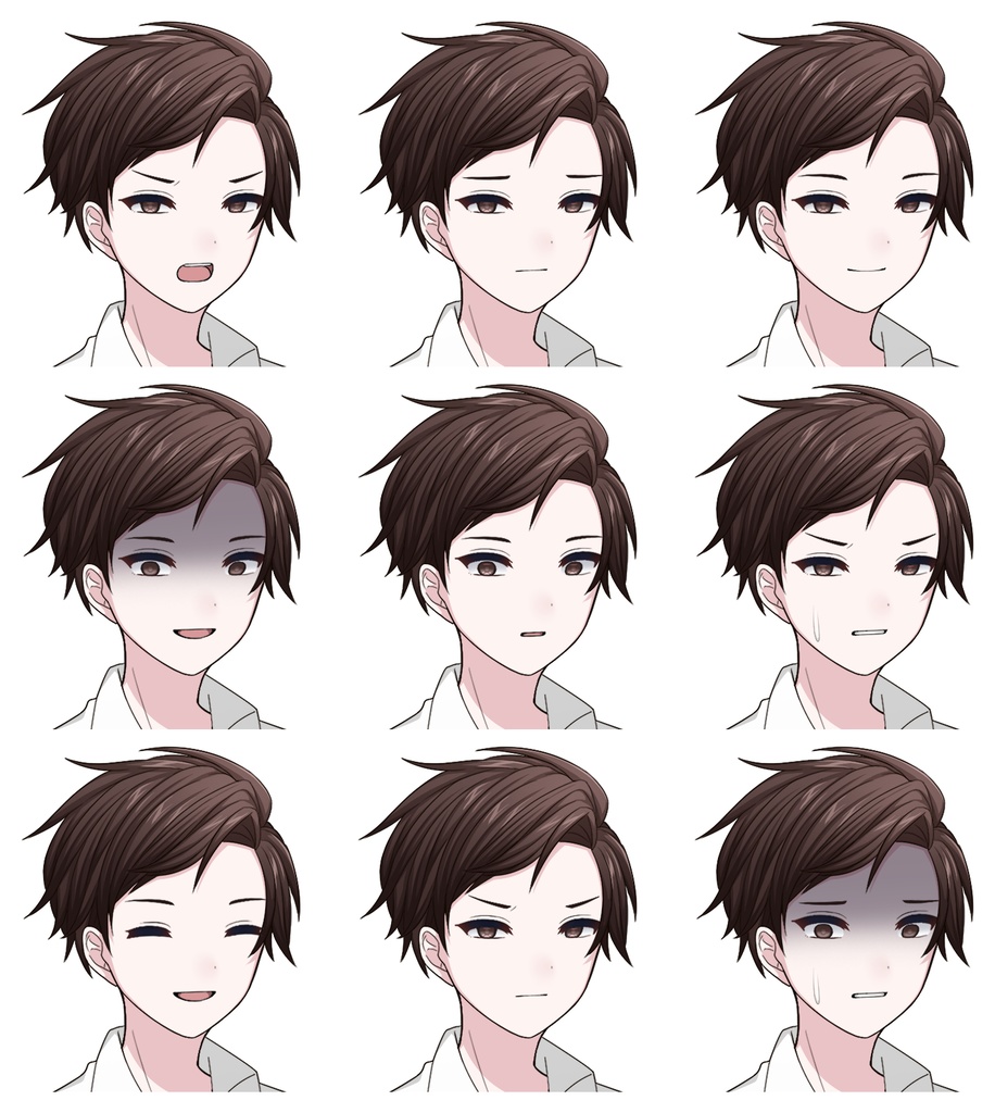 【単体購入可】スーツ男子5人セット【それぞれ表情差分10種+シルエット2種】