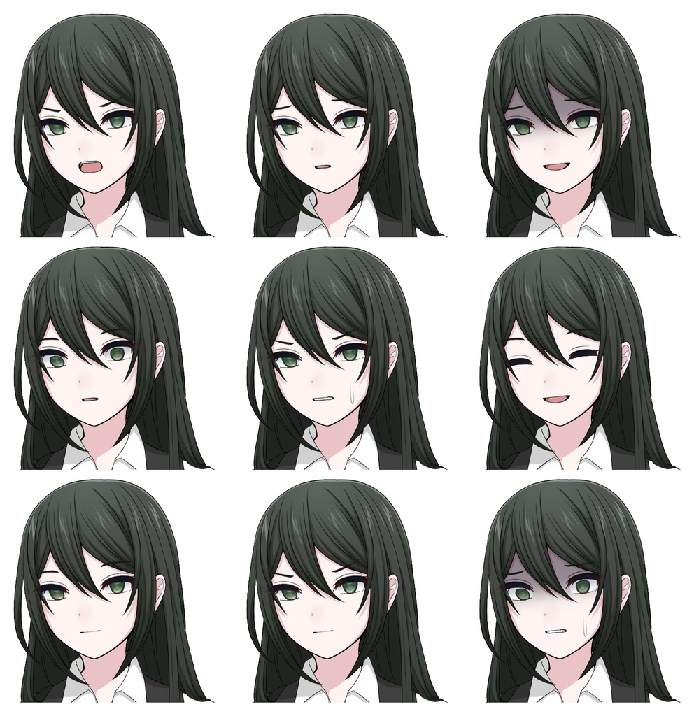 【単体購入可】スーツ女子5人セット【それぞれ表情差分10種+シルエット2種】