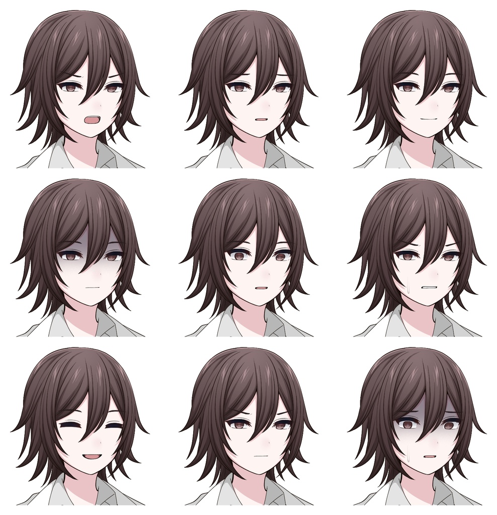 【単体購入可】白衣女子5人セット【それぞれ表情差分10種+シルエット2種】