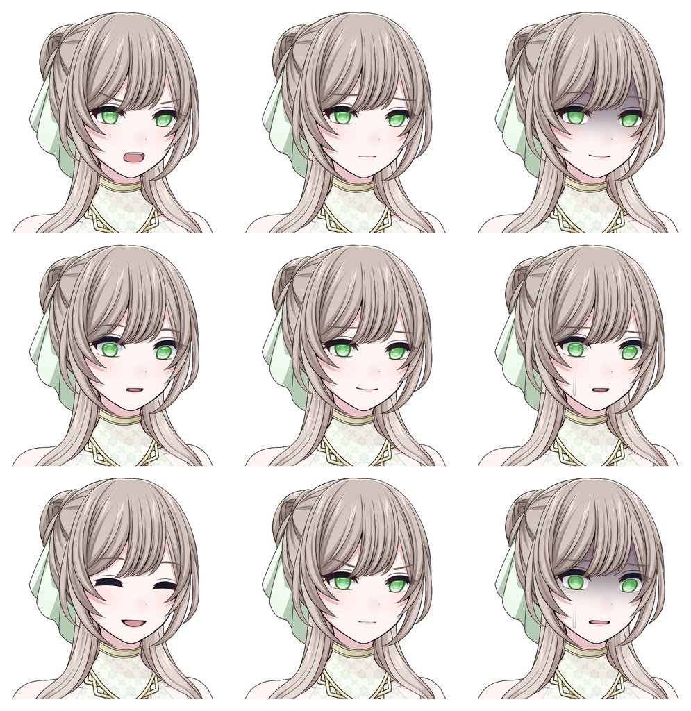 【単体購入可】ドレスを着た女性5人セット【それぞれ表情差分10種+シルエット2種】