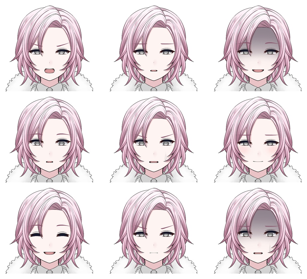 【単体購入可】貴族風の男性5人セット【それぞれ表情差分10種+シルエット2種】