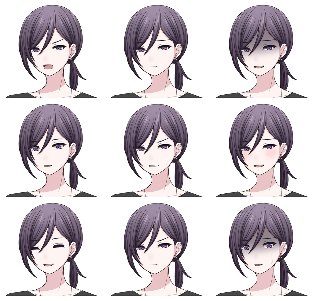 【単体購入可】私服男子5人セット【それぞれ表情差分10種+シルエット2種】
