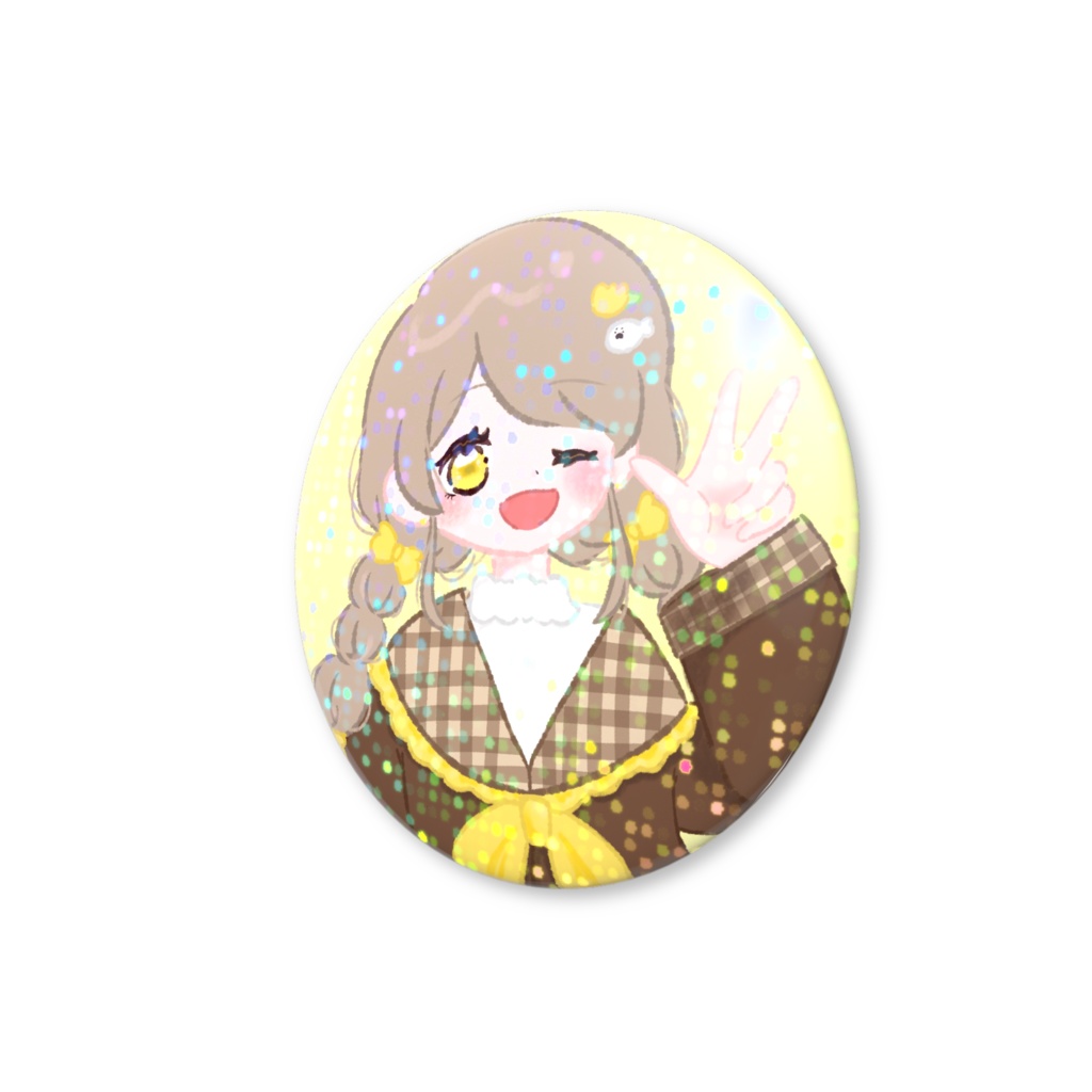 珠 きらきら缶バッジ