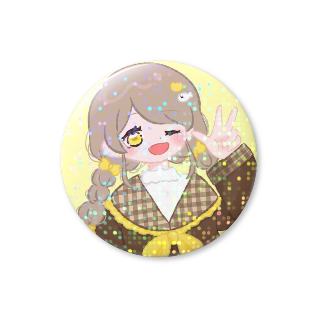 珠 きらきら缶バッジ