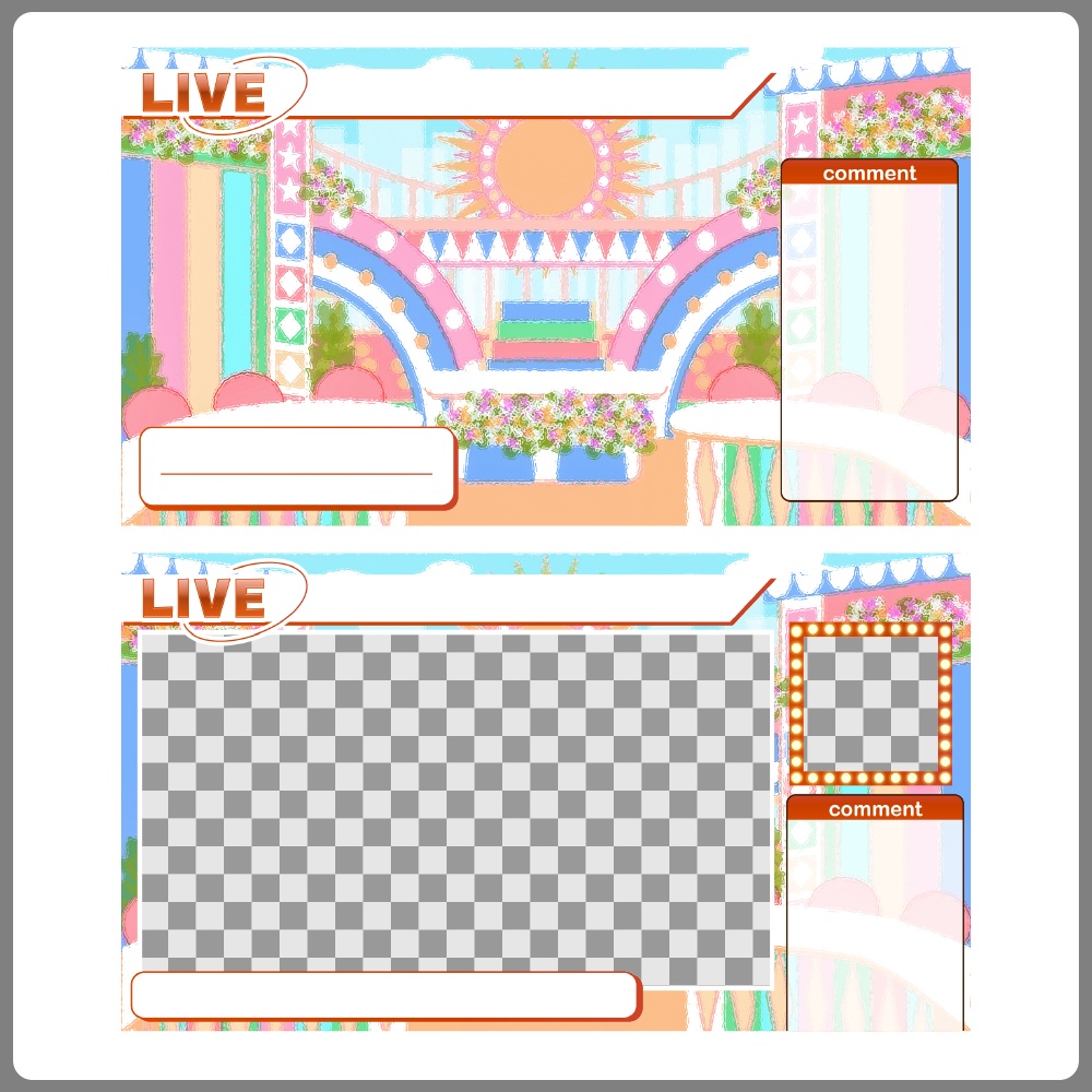 【無料サンプルあり】配信画面用デザイン枠/オーバーレイ【バラエティスタジオ】