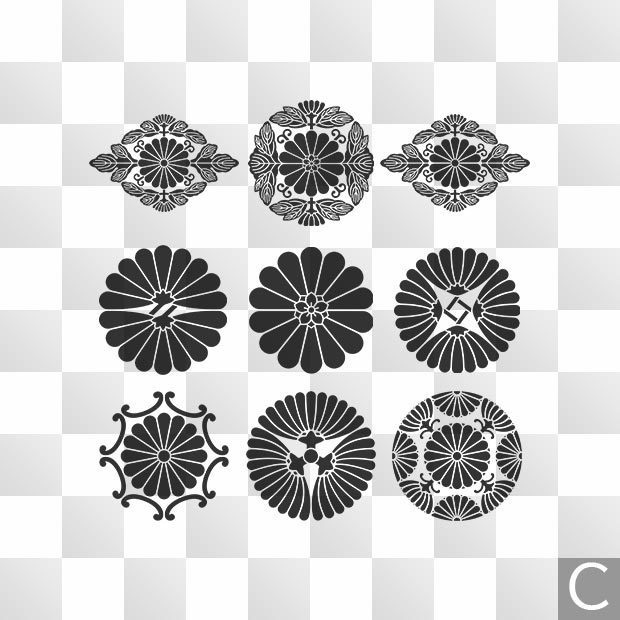 菊花紋章 日本皇室の家紋 ZIP (AI, PNG, PSD)