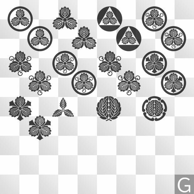 柏紋 (かしわ) 日本の実用家紋 ZIP (AI, PNG, PSD)