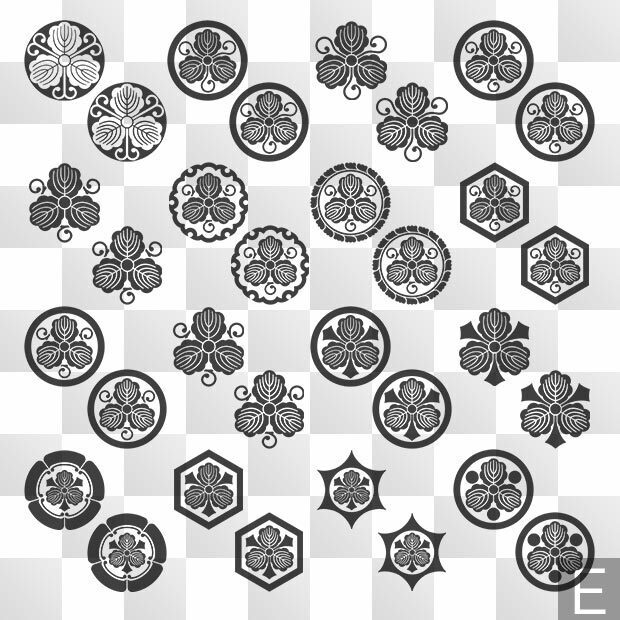 柏紋 (かしわ) 日本の実用家紋 ZIP (AI, PNG, PSD)