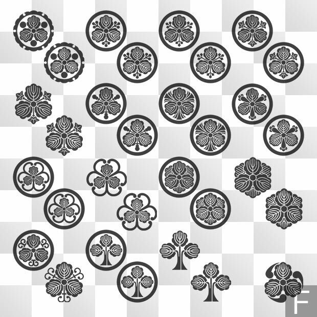 柏紋 (かしわ) 日本の実用家紋 ZIP (AI, PNG, PSD)