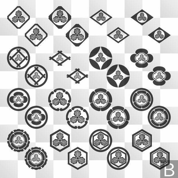 柏紋 (かしわ) 日本の実用家紋 ZIP (AI, PNG, PSD)