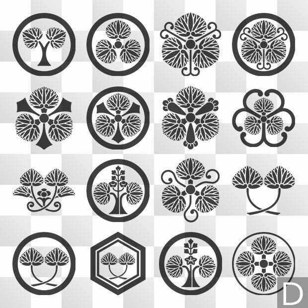 葵紋 (あおい) 日本の実用家紋 ZIP (AI, PNG, PSD)