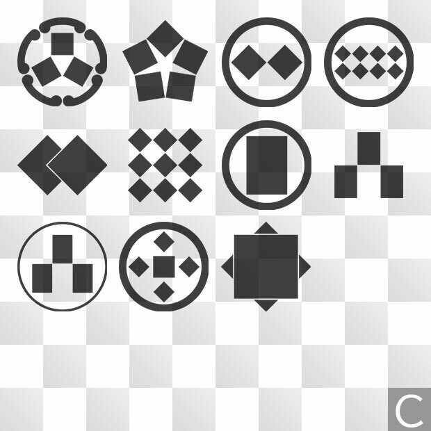 石紋 (いし) 日本の実用家紋 ZIP (AI, PNG, PSD)