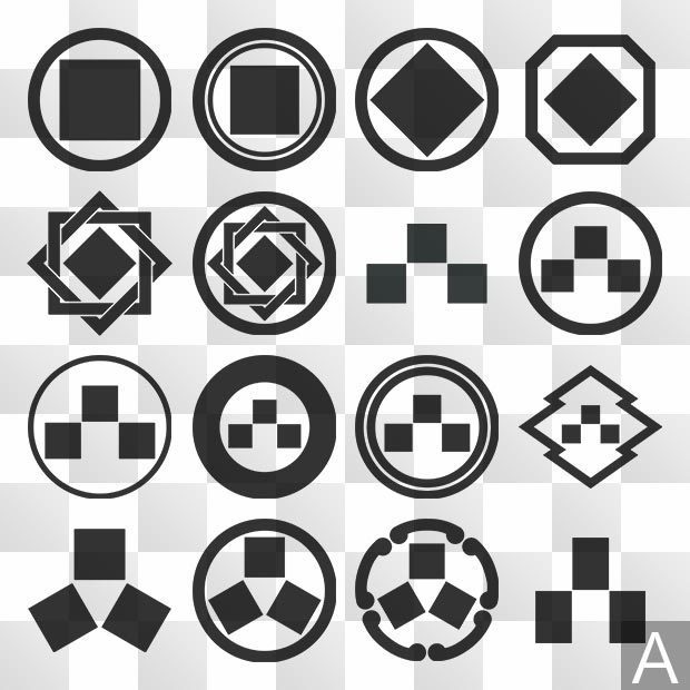 石紋 (いし) 日本の実用家紋 ZIP (AI, PNG, PSD)