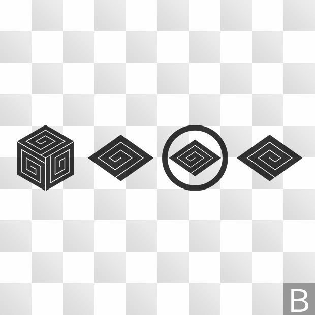 稲妻紋 (いなずま) 日本の実用家紋 ZIP (AI, PNG, PSD)