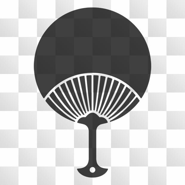 団扇紋 (うちわ) 日本の実用家紋 ZIP (AI, PNG, PSD)