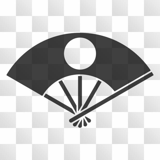 扇紋 (おうぎ) 日本の実用家紋 ZIP (AI, PNG, PSD)
