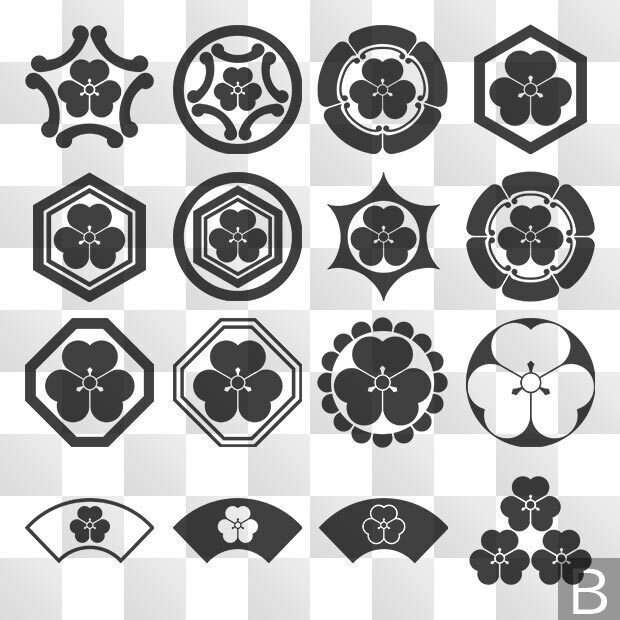 酢漿草紋 (かたばみ) 日本の実用家紋 ZIP (AI, PNG, PSD)