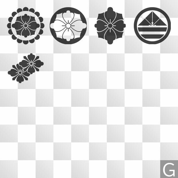 唐花紋 (からはな) 日本の実用家紋 ZIP (AI, PNG, PSD)