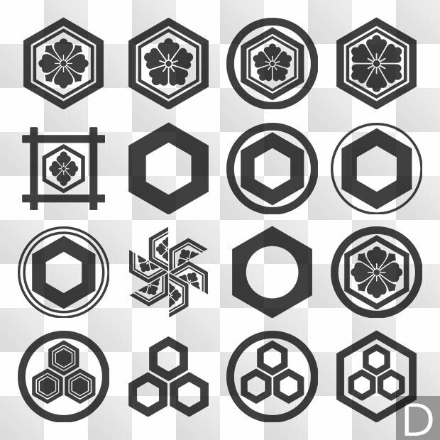 亀甲 (きっこう) 日本の実用家紋 ZIP (AI, PNG, PSD)