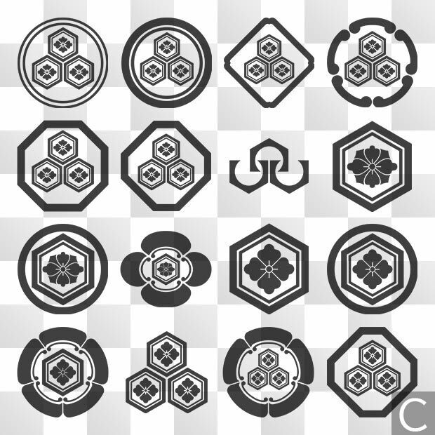 亀甲 (きっこう) 日本の実用家紋 ZIP (AI, PNG, PSD)