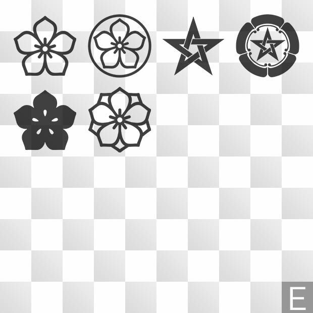 桔梗 (ききょう) 日本の実用家紋 ZIP (AI, PNG, PSD)