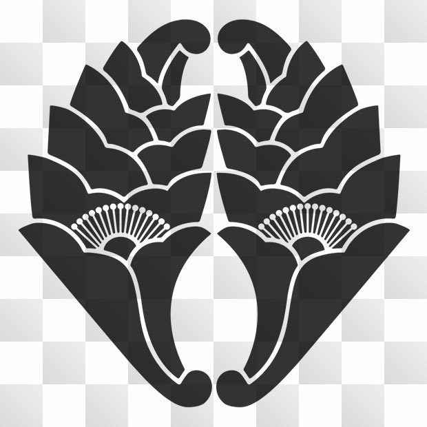 13点 杏葉 (ぎょうよう) 日本の実用家紋 ZIP (AI, PNG, PSD)