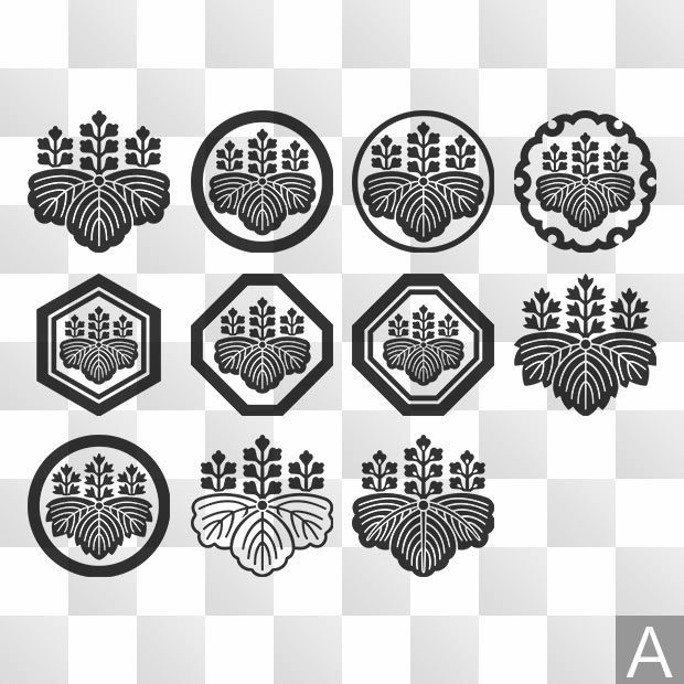 桐紋 (きり) 日本の実用家紋 ZIP (AI, PNG, PSD)