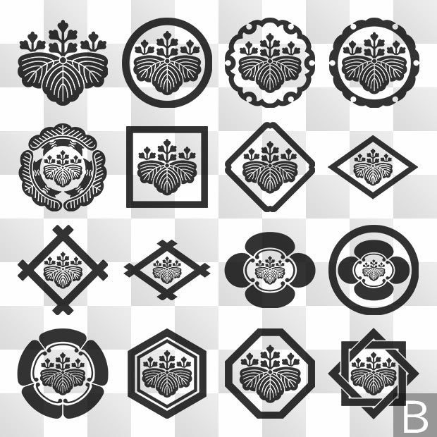 桐紋 (きり) 日本の実用家紋 ZIP (AI, PNG, PSD)