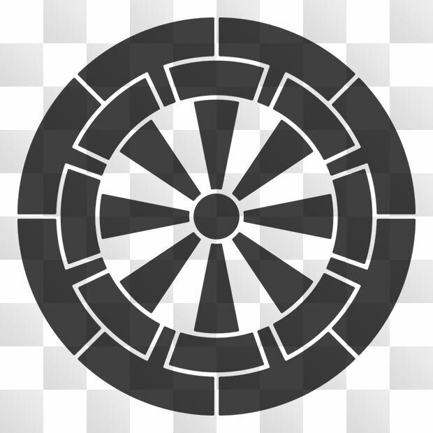 車紋 (くるま) 日本の実用家紋 ZIP (AI, PNG, PSD)