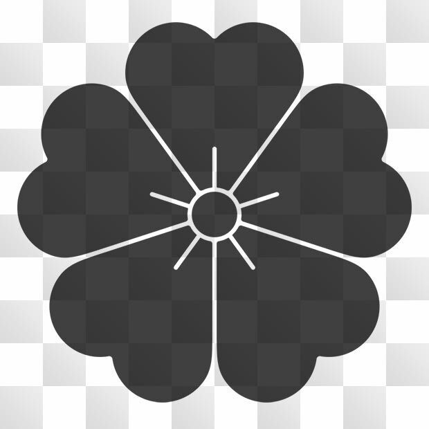 桜紋 (さくら) 日本の実用家紋 ZIP (AI, PNG, PSD)