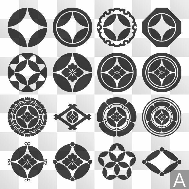 七宝紋 (しっぽう) 日本の実用家紋 ZIP (AI, PNG, PSD)