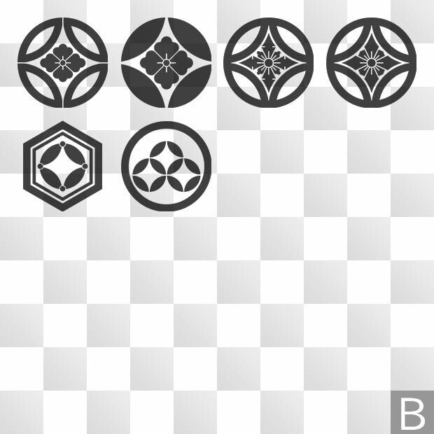 七宝紋 (しっぽう) 日本の実用家紋 ZIP (AI, PNG, PSD)