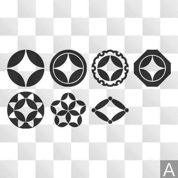 七宝紋 (しっぽう) 日本の実用家紋 ZIP (AI, PNG, PSD)