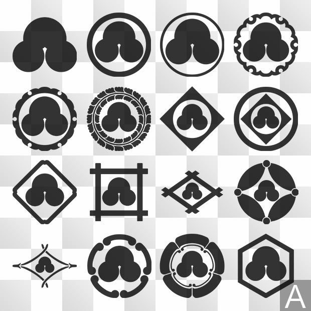 洲浜紋 (すはま) 日本の実用家紋 ZIP (AI, PNG, PSD)