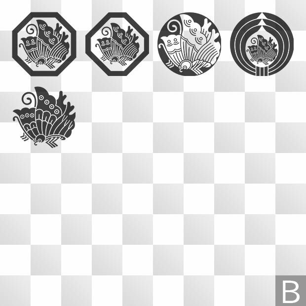 蝶紋 (ちょう) 日本の実用家紋 ZIP (AI, PNG, PSD)