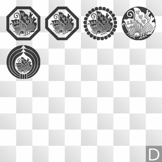 蝶紋 (ちょう) 日本の実用家紋 ZIP (AI, PNG, PSD)