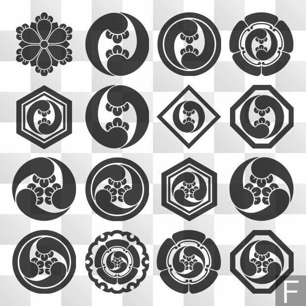 丁子紋 (ちょうじ) 日本の実用家紋 ZIP (AI, PNG, PSD)