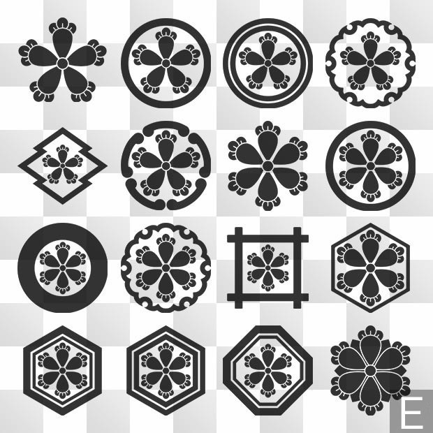 丁子紋 (ちょうじ) 日本の実用家紋 ZIP (AI, PNG, PSD)