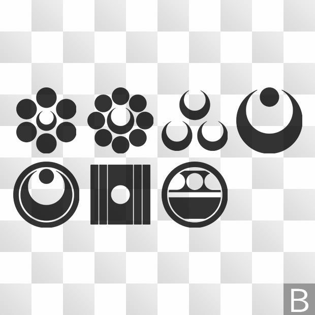 月紋 (つき) 日本の実用家紋 ZIP (AI, PNG, PSD)