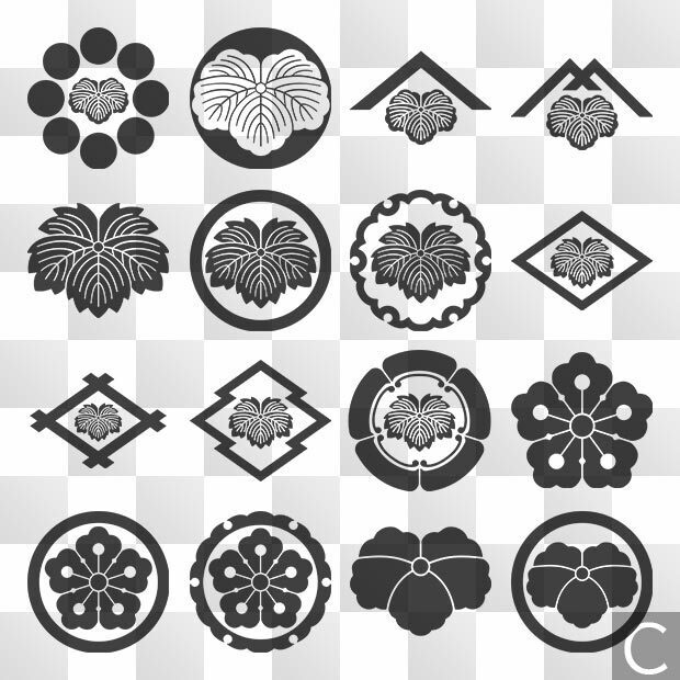 蔦紋 (つた) 日本の実用家紋 ZIP (AI, PNG, PSD)