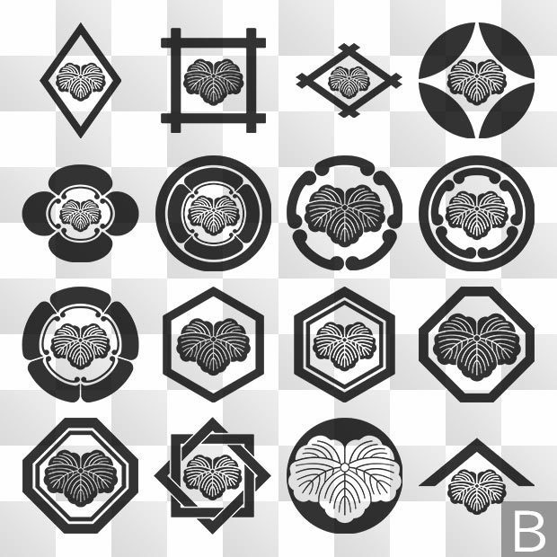 蔦紋 (つた) 日本の実用家紋 ZIP (AI, PNG, PSD)