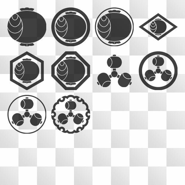 槌紋 (つち) 日本の実用家紋 ZIP (AI, PNG, PSD)