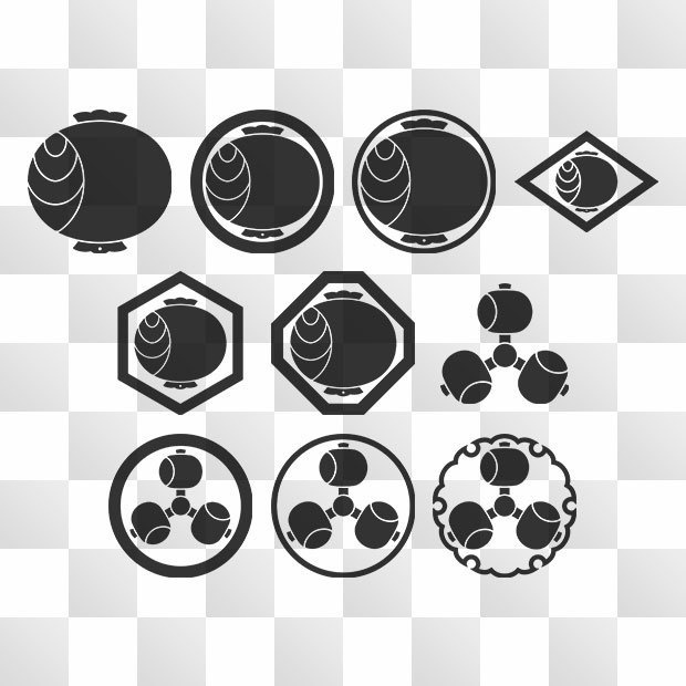 槌紋 (つち) 日本の実用家紋 ZIP (AI, PNG, PSD)