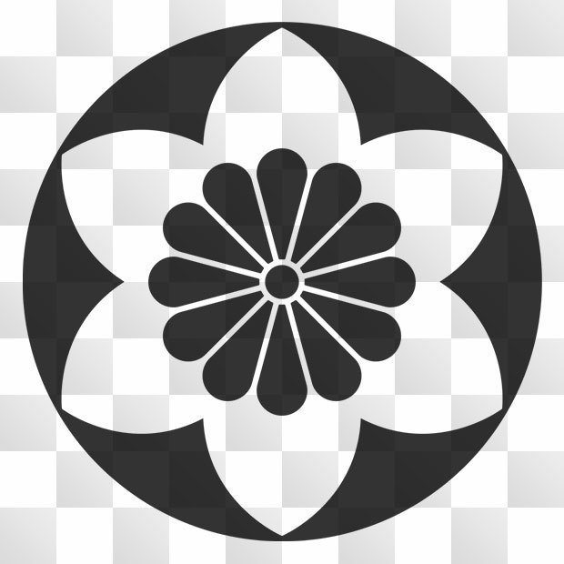 6点 鉄線紋 (てっせん) 日本の実用家紋 ZIP (AI, PNG, PSD)