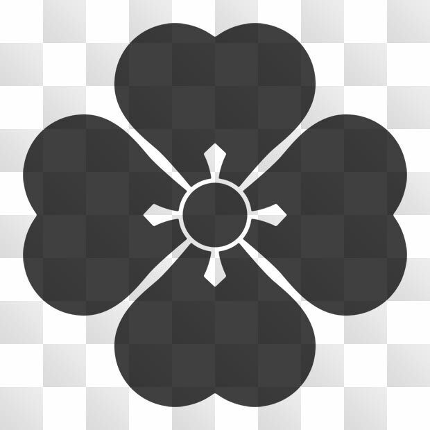 田字草紋 (でんじそう) 日本の実用家紋 ZIP (AI, PNG, PSD)