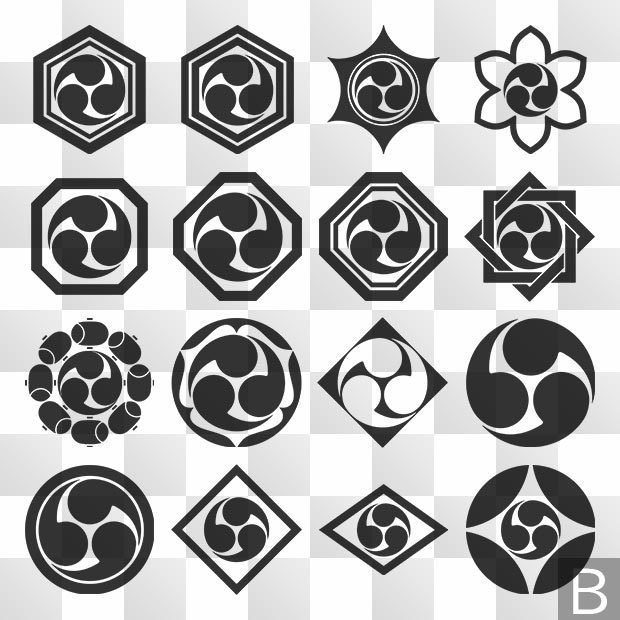 巴紋 (ともえ) 日本の実用家紋 ZIP (AI, PNG, PSD)
