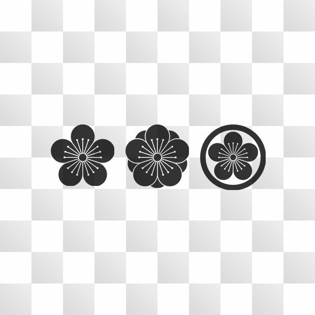 李紋 (すもも) 日本王族の家紋 ZIP (AI, PNG, PSD) - 家紋藝術 Kamon